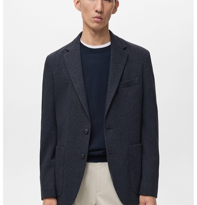 Сако с раздвоен ревер Mango