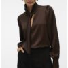 Сатенена блуза с панделка Vero Moda