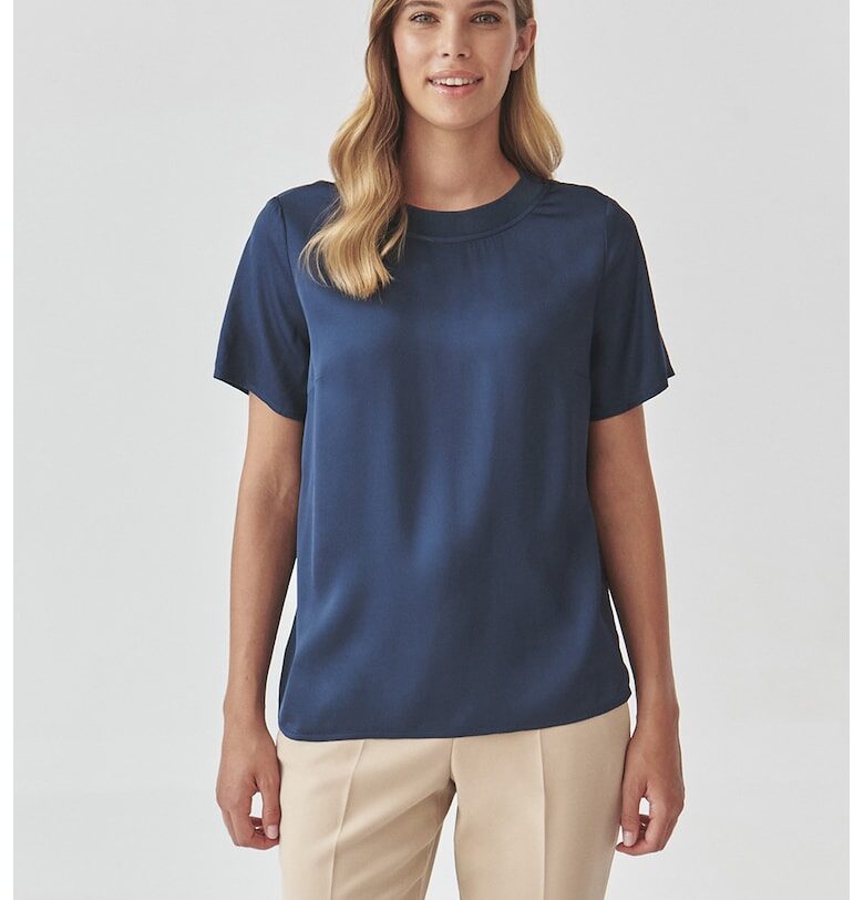 Сатинирана блуза с къси ръкави Tatuum