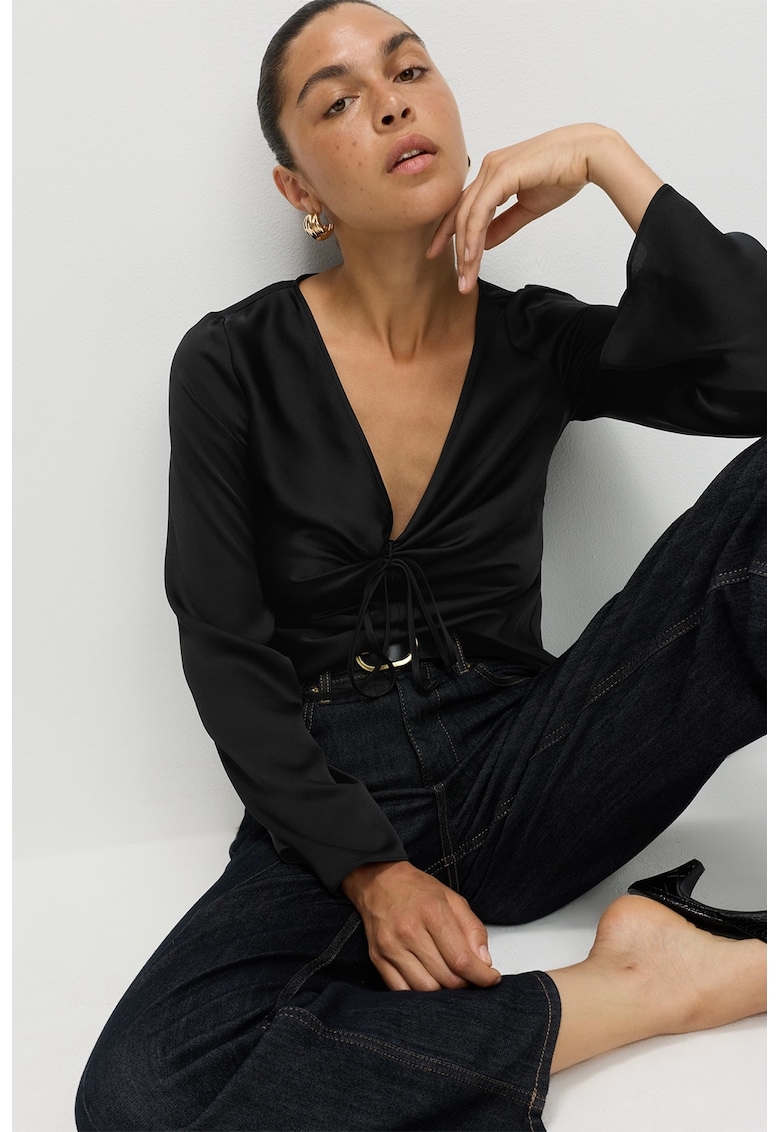 Сатинирана блуза с набирания Marks  Spencer