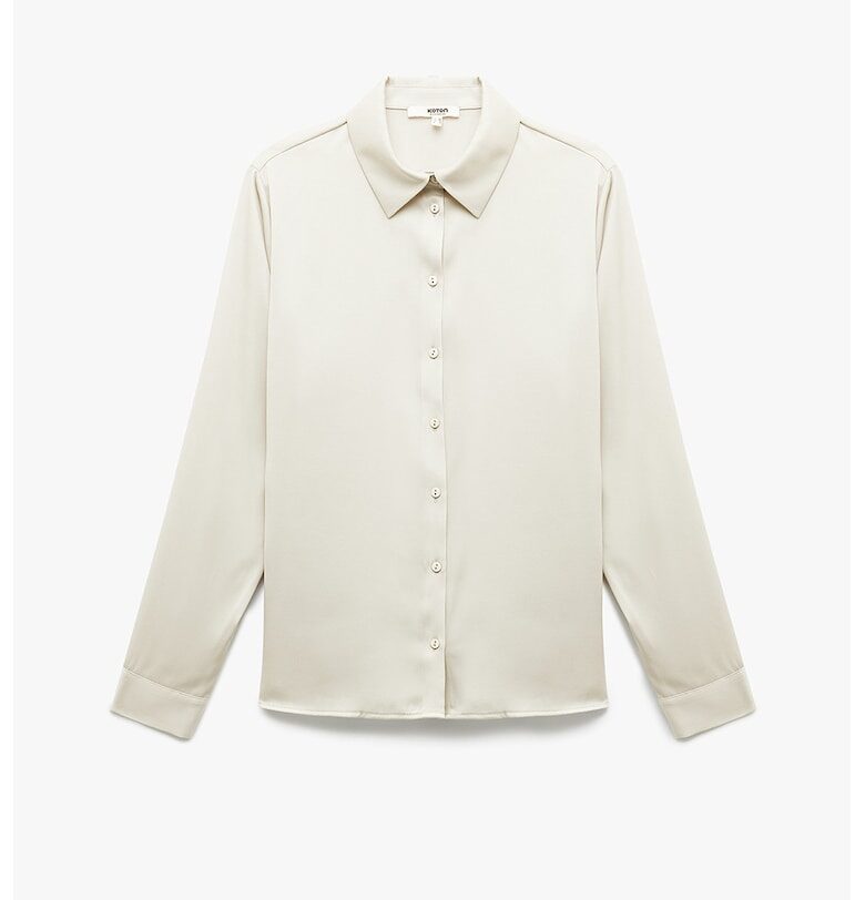 Сатинирана риза с остра яка KOTON