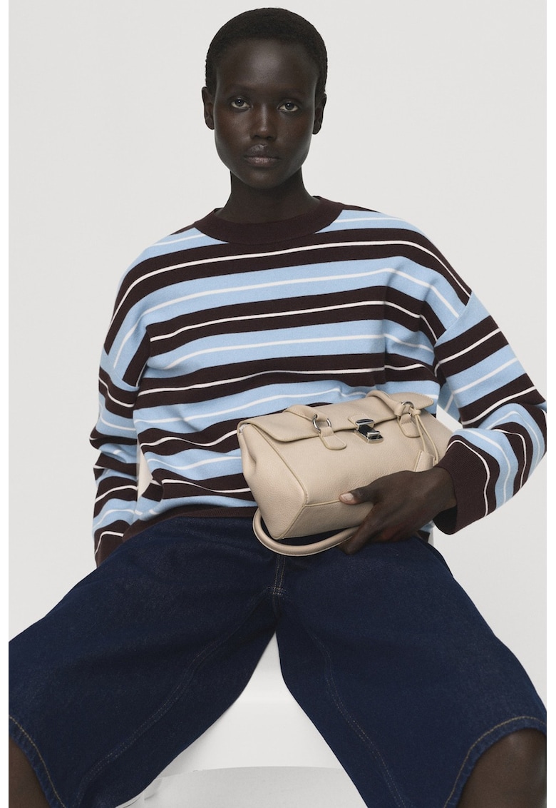 Свободен пуловер на райе Mango