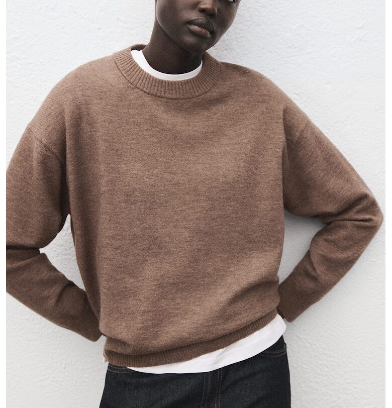 Свободен пуловер с вълна Mango