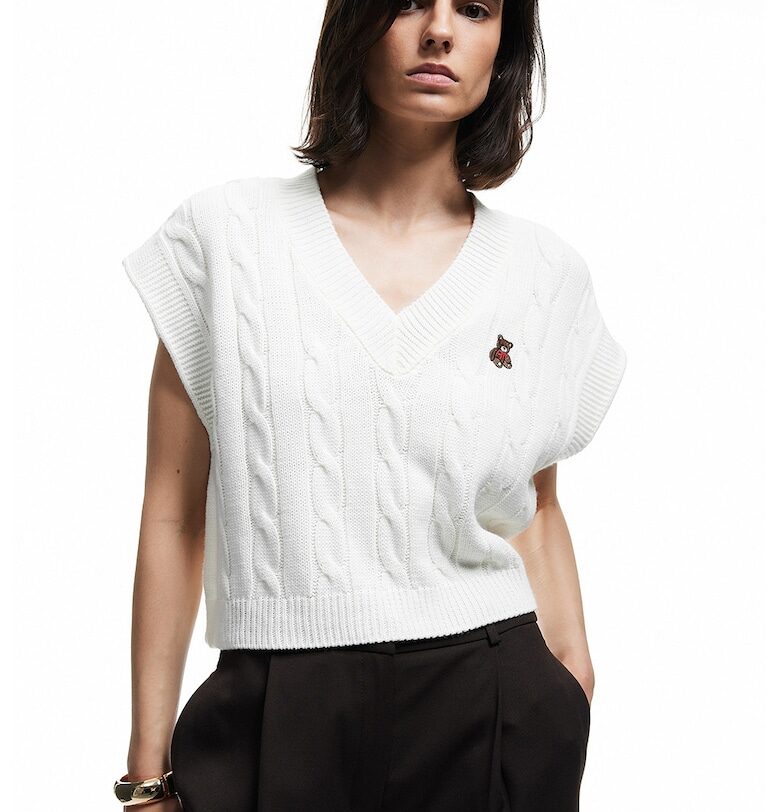 Свободен пуловер с къси ръкави KOTON