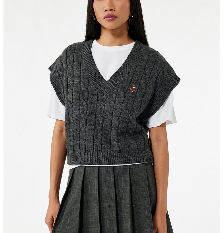 Свободен пуловер с къси ръкави KOTON