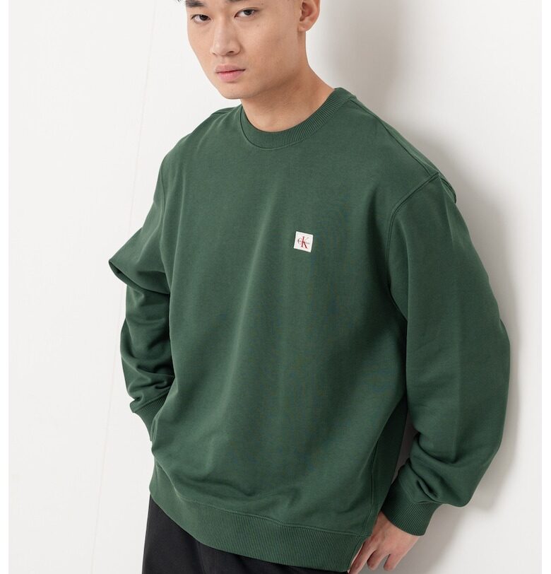 Свободен суитшърт с овално деколте CALVIN KLEIN JEANS