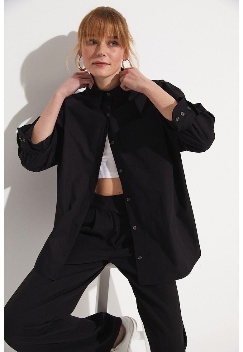 Свободна памучна риза с джоб June