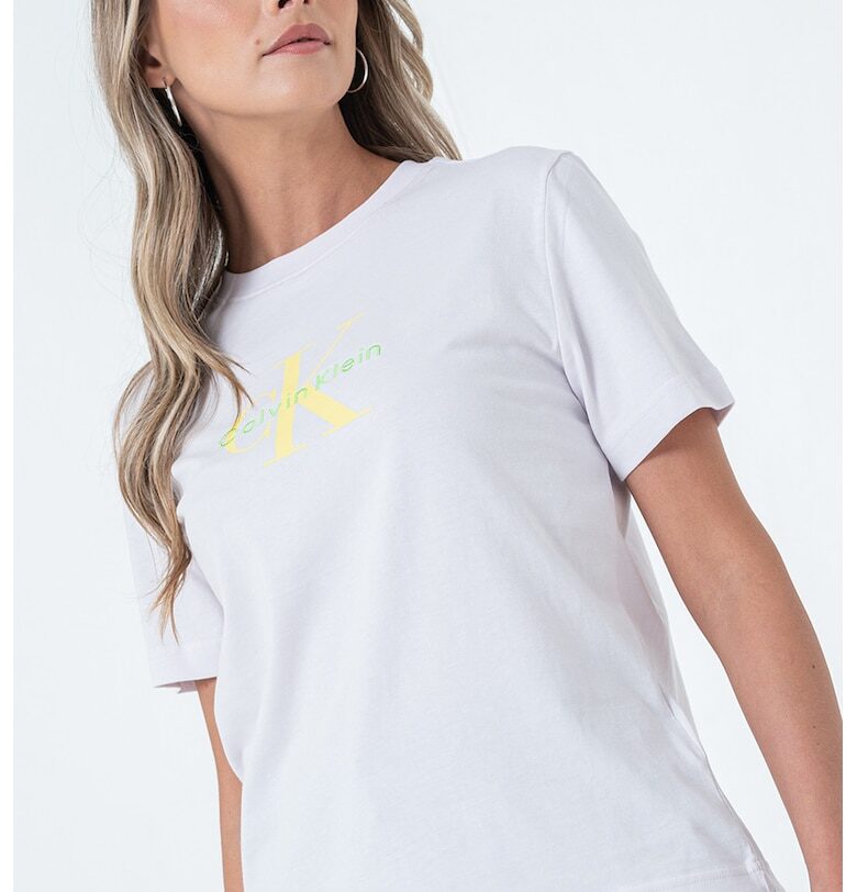 Свободна памучна тениска с лого CALVIN KLEIN JEANS