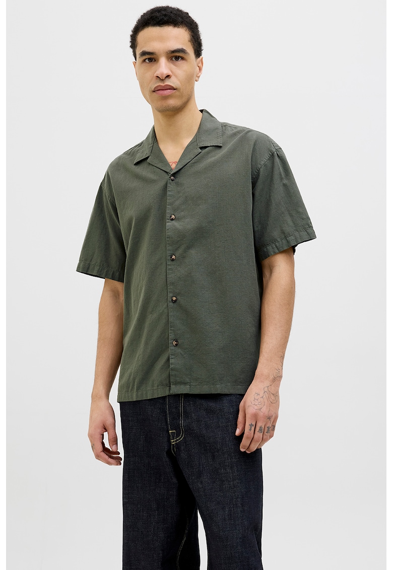 Свободна риза от памук и лен Jack Jones