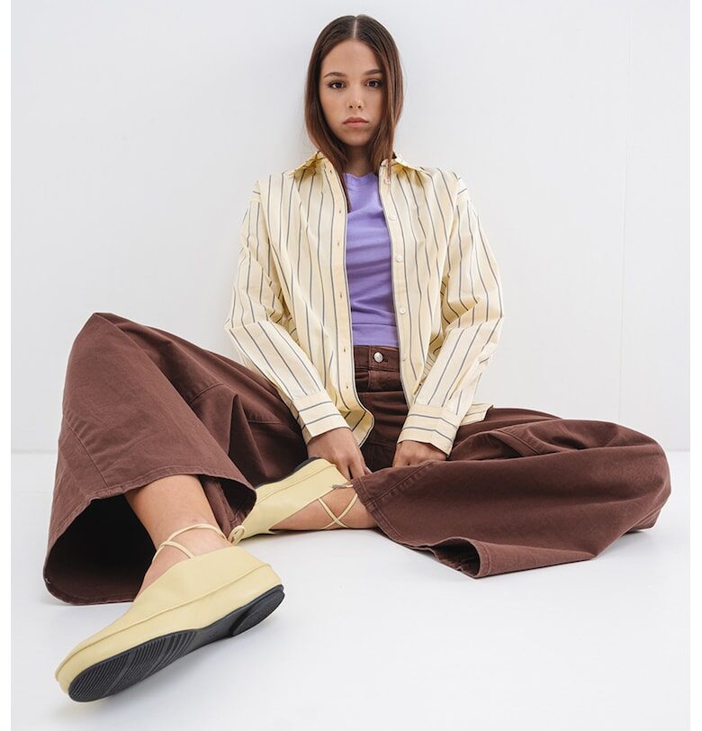 Свободна риза с райе CALVIN KLEIN JEANS