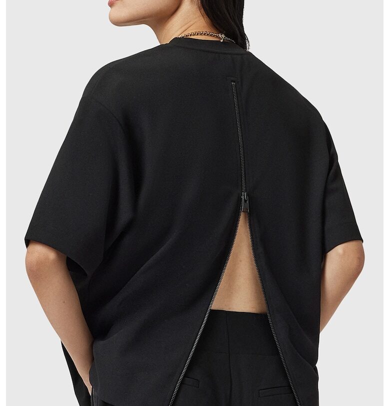 Свободна тениска Dani с цип на гърба AllSaints
