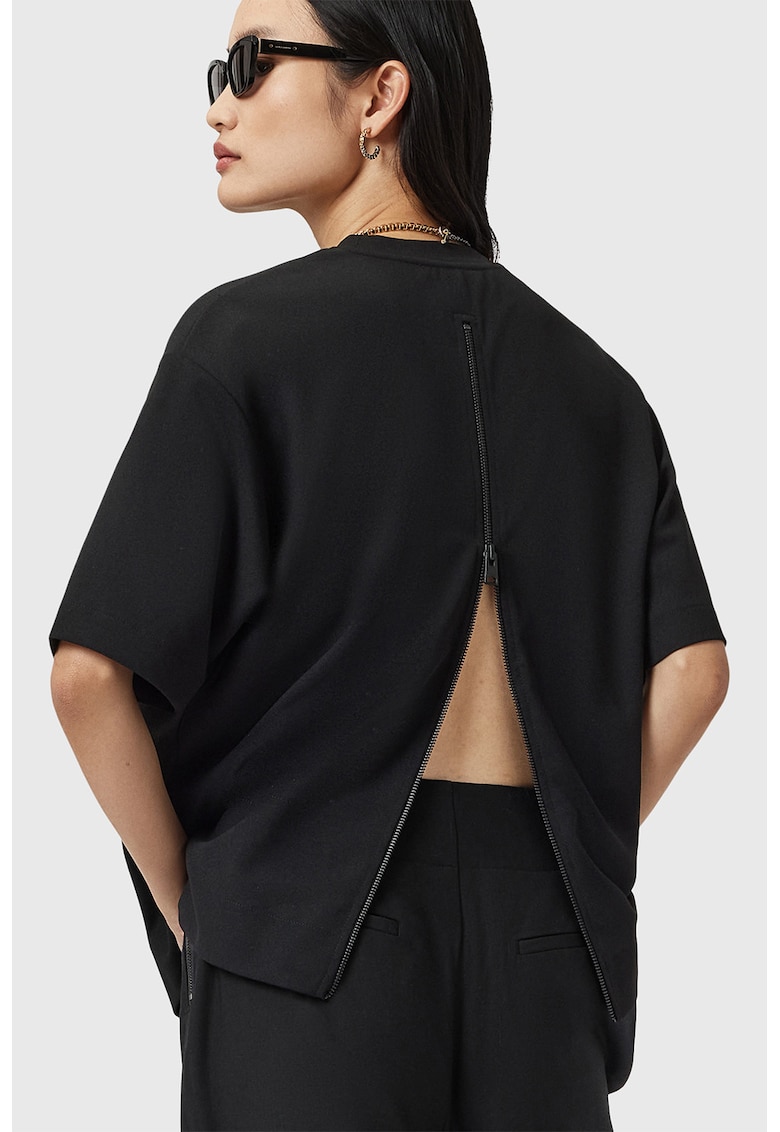 Свободна тениска Dani с цип на гърба AllSaints