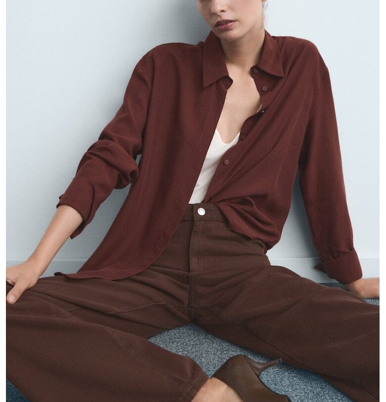 Свободни дънки с с висока талия Mango