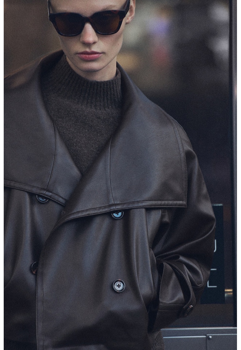 Свободно яке от еко кожа Mango