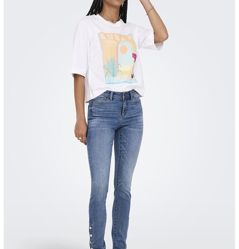 Скини дънки с копчета на края Only