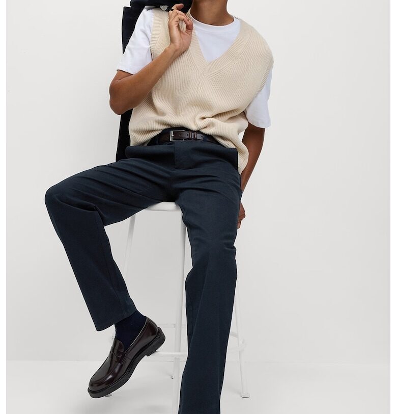 Скосен панталон със средна талия Marks  Spencer