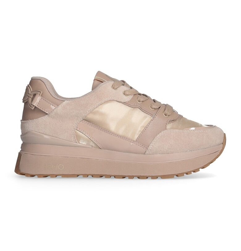 Скосени велурени маратонки с текстил Liu Jo