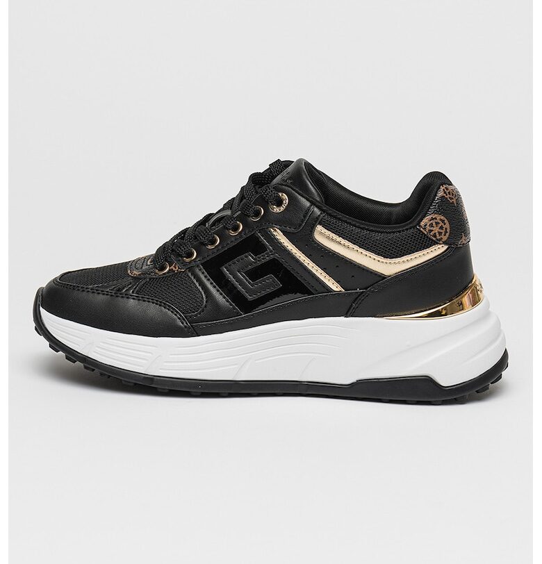 Скосени спортни обувки от еко кожа и мрежа GUESS