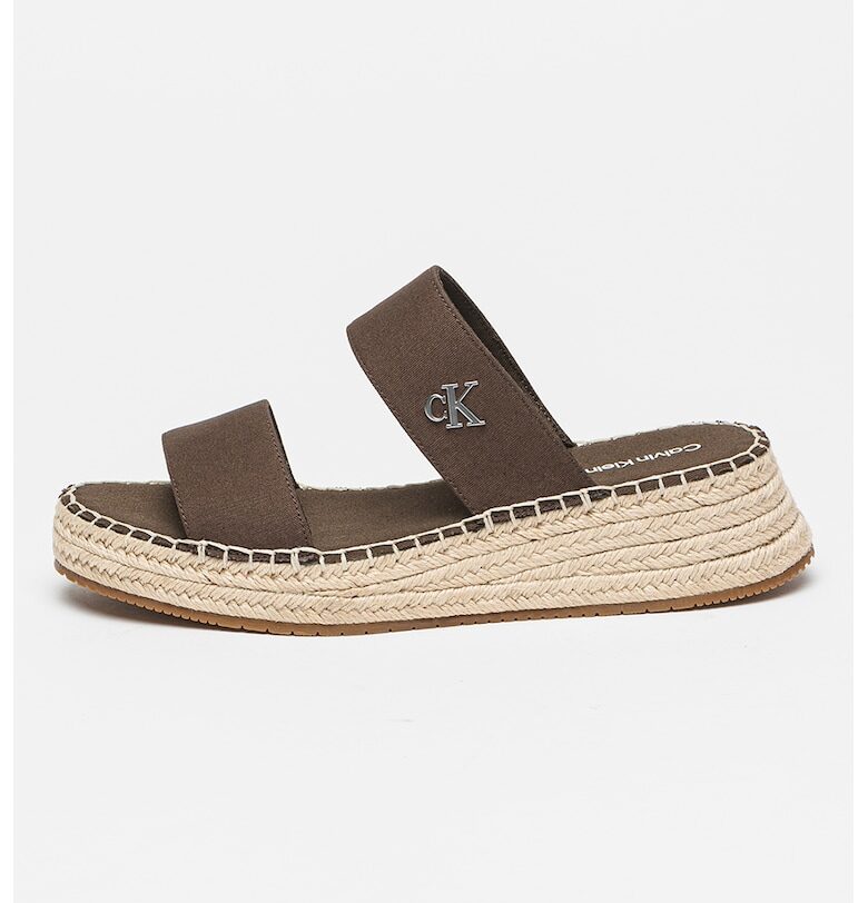 Скосени чехли с метален монограм CALVIN KLEIN JEANS