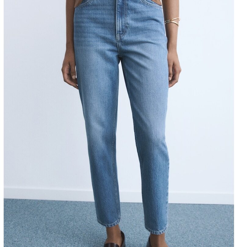 Скъсени дънки с висока талия Mango