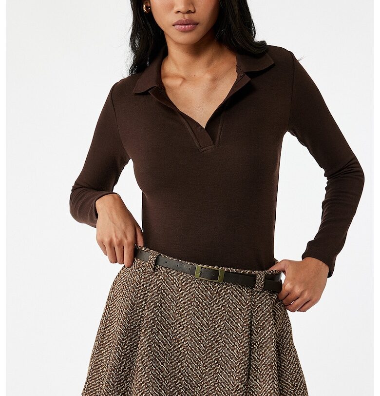 Слим блуза с яка KOTON