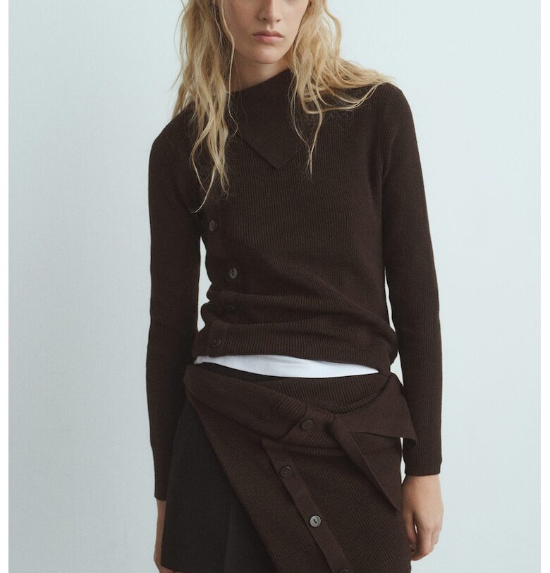 Слим жилетка с асиметрично закопчаване Mango