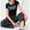 Слим къса тениска с лого Tommy Jeans