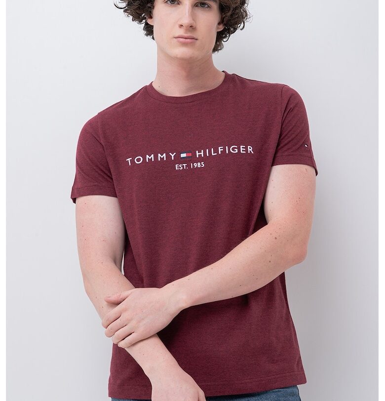 Слим памучна тениска с бродерии Tommy Hilfiger