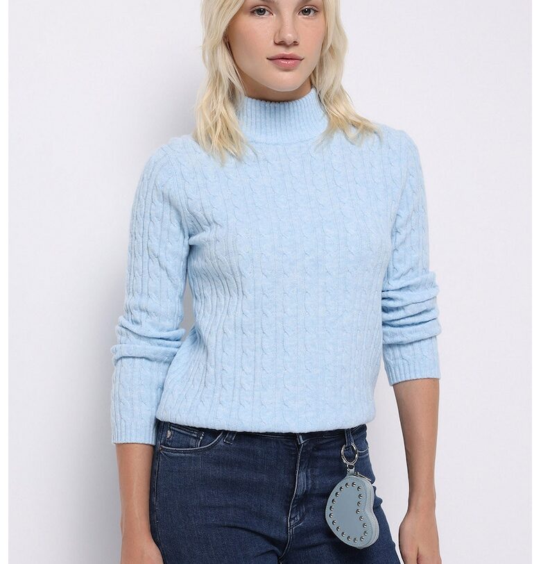 Слим пуловер с поло COLINS