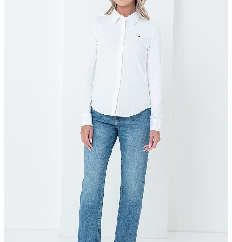 Слим риза от пике с лого Tommy Hilfiger