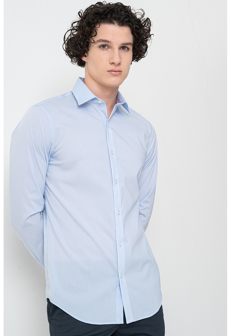 Слим риза с релеф CALVIN KLEIN