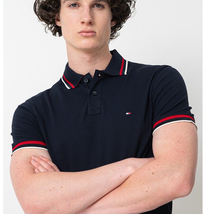 Слим тениска Cuff Interest с яка Tommy Hilfiger