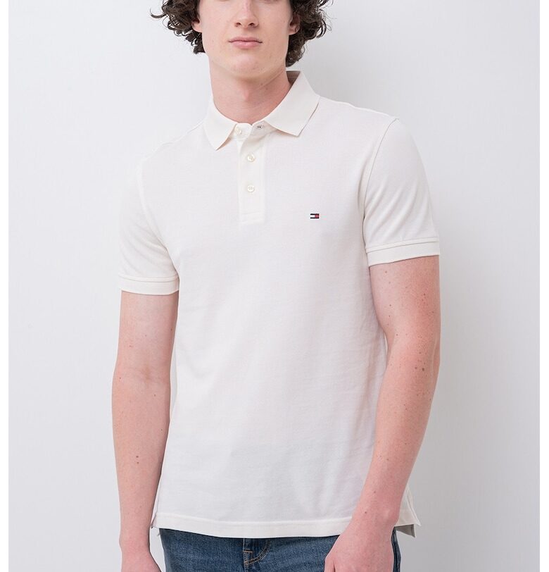 Слим тениска с органичен памук с яка Tommy Hilfiger