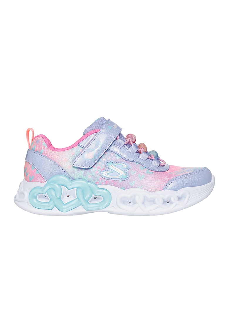 Спортни обувки Infinite Love с LED светлини с декорация сърце Skechers