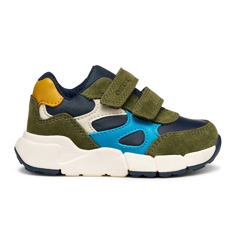 Спортни обувки с дизайн с цветен блок с велкро Geox