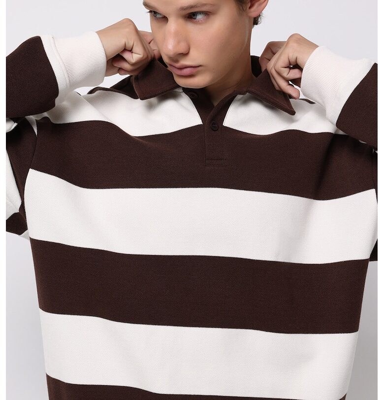 Суитшърт на райе с яка COLINS