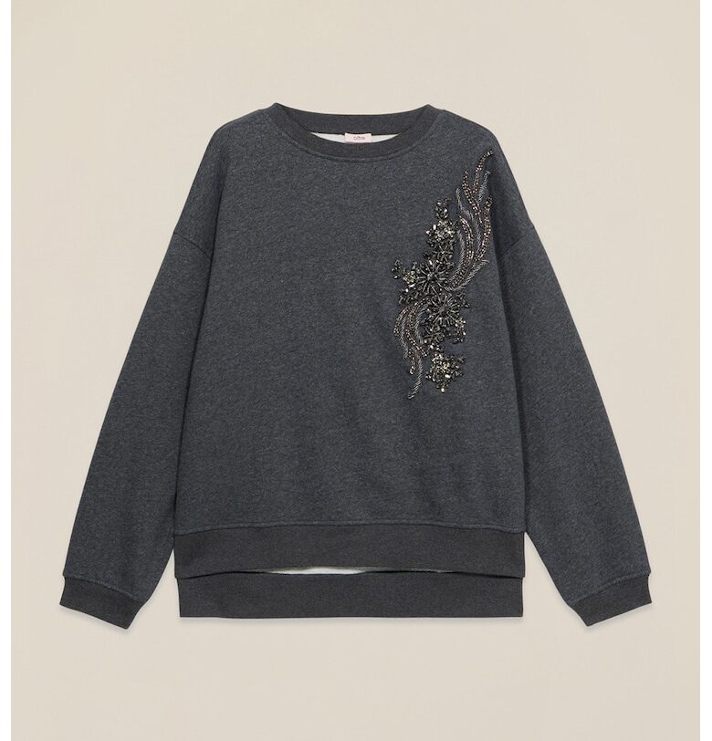 Суитшърт с декоративни камъни Oltre