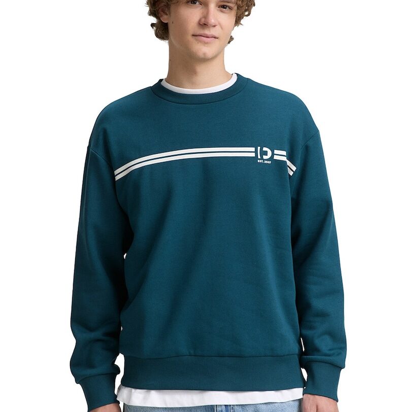 Суитшърт с овално деколте и графика Tom Tailor