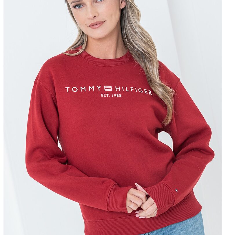 Суитшърт с овално деколте с лого Tommy Hilfiger