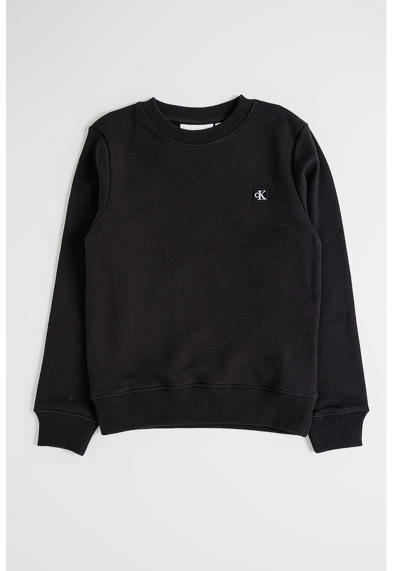 Суитшърт с органичен памук с овално деколте CALVIN KLEIN