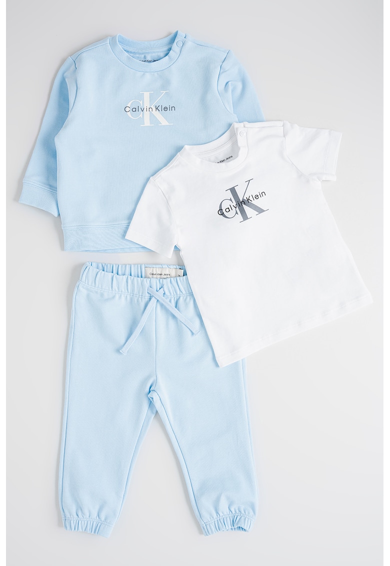 Суитшърт с органичен памук - тениска и спортен панталон - 3 части CALVIN KLEIN