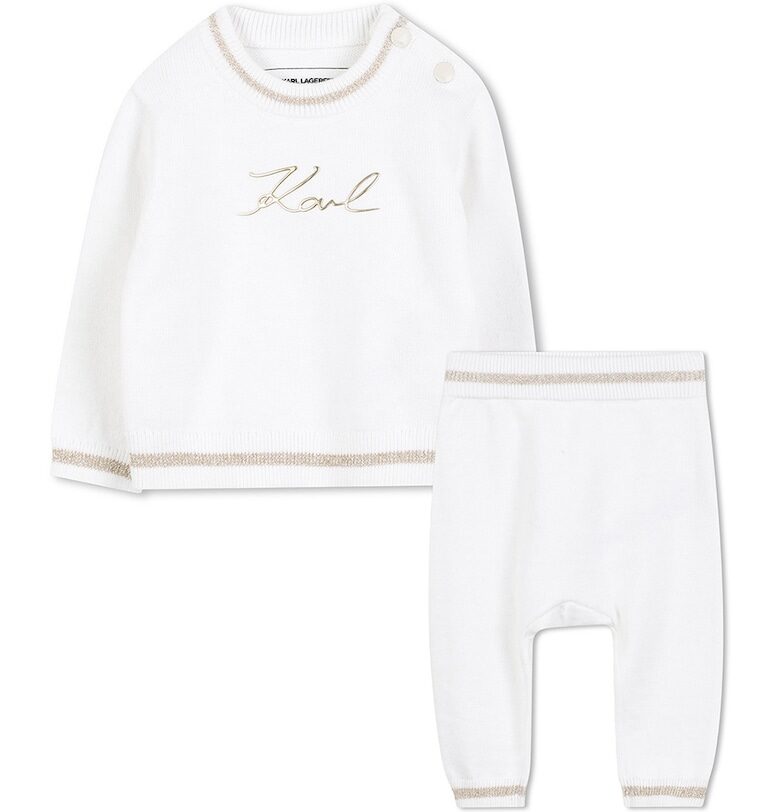 Суитшърт с памук и кашмир и панталон KARL LAGERFELD KIDS