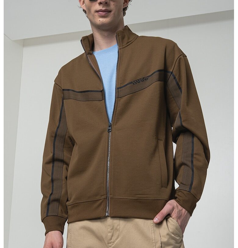 Суитшърт с памук и цип HUGO