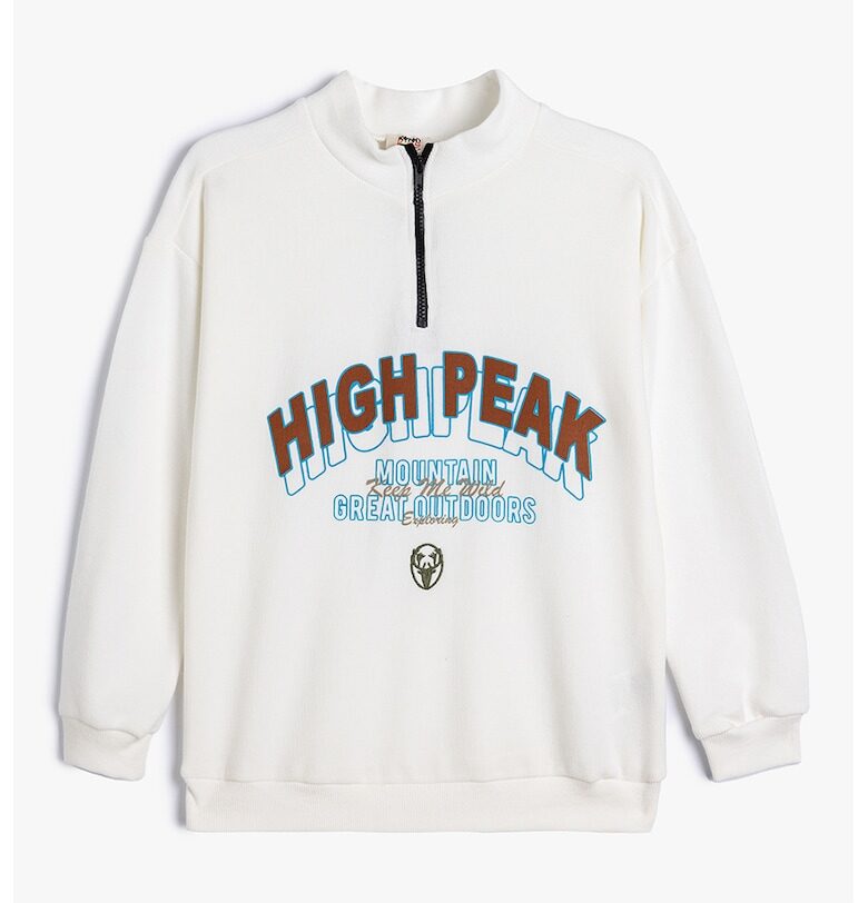 Суитшърт с памук с къс цип KOTON