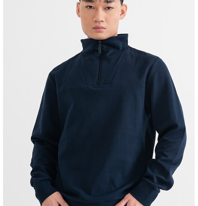 Суитшърт с памук с къс цип Tom Tailor