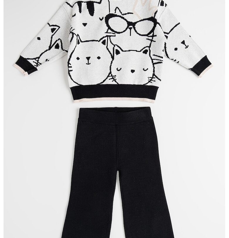 Суитшърт с принт на котки и панталон - 2 части Mayoral