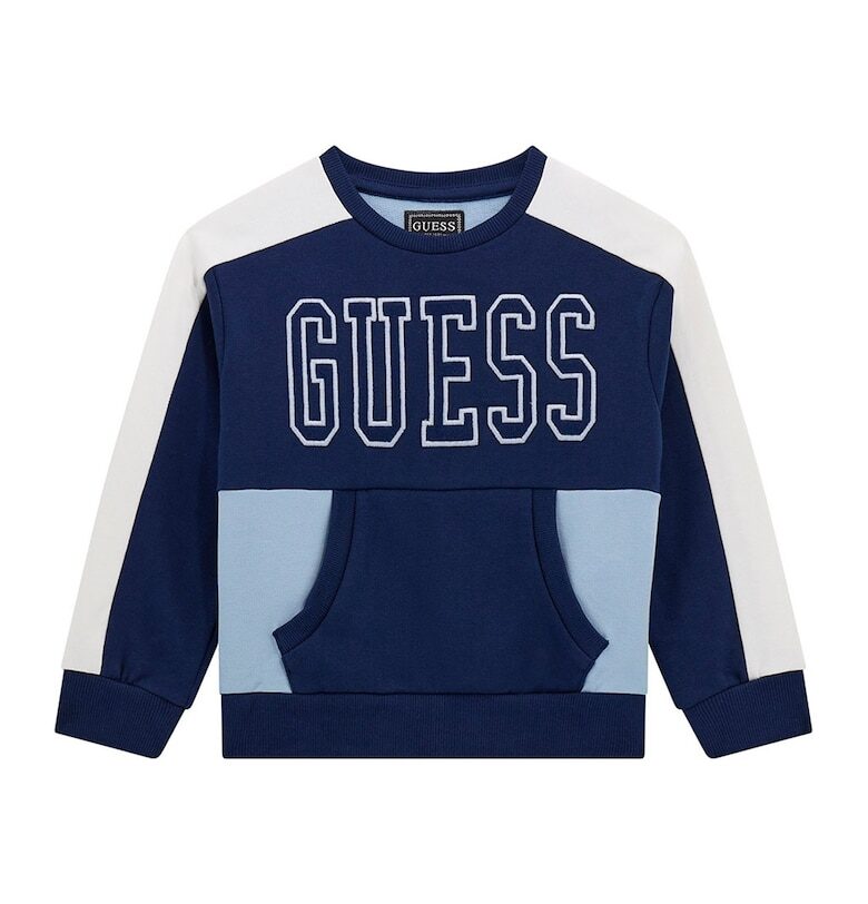 Суитшърт с цветен блок и бродирано лого GUESS KIDS
