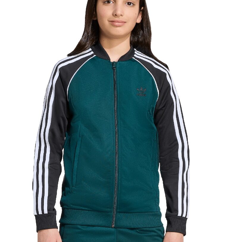 Суитшърт с цип и бродирано лого adidas Originals