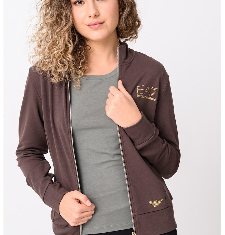 Суитшърт с цип и джобове EA7