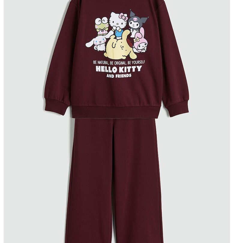 Суитшърт с шарка и панталон с памук - 2 части LC WAIKIKI